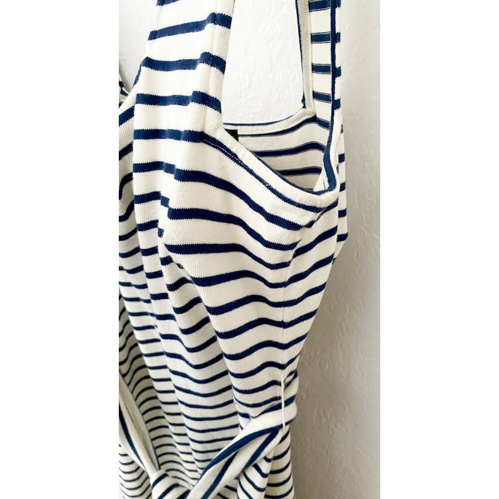 Rails Women's Taylin Chalk Navy Stripe Cotton Tank Midi Dress Belted Nautical L - Picture 7 of 13